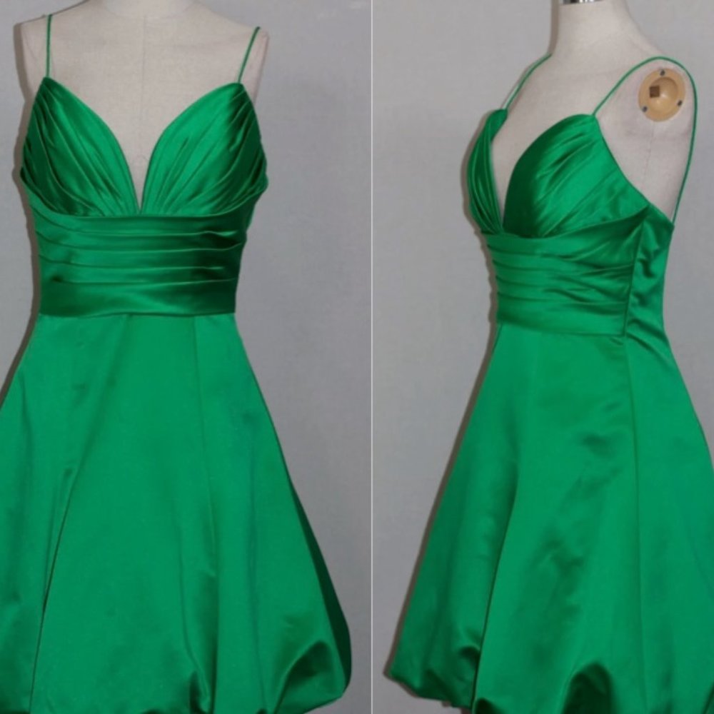 Da Vinci Green Pleated Gown